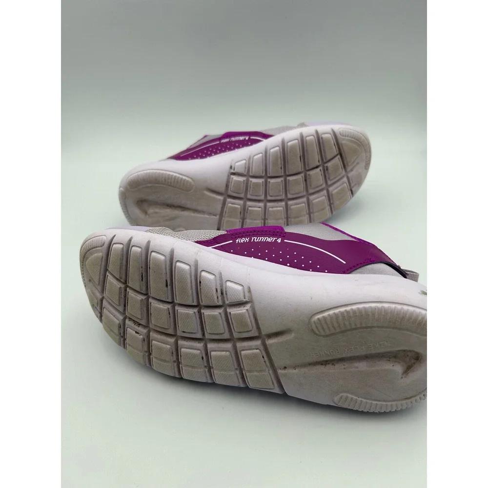 Nike Flex Runner 4  Purple Cosmos White Slip On Running Shoes IF2893-500 Size 7Y